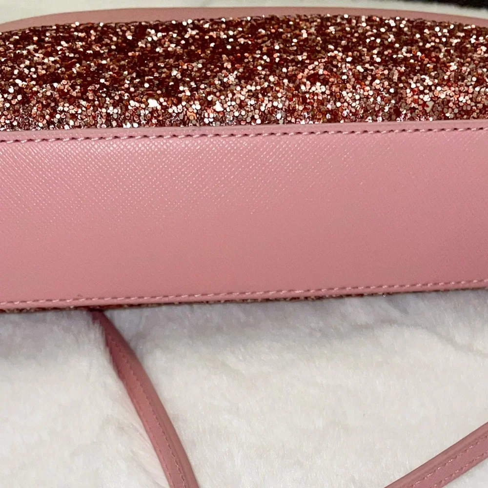 Kate Spade Ramey‎ Greta PINK Glitter DUSTY PEONY Crossbody Bag NWT
